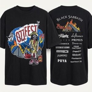 Ozfest Black Graphic Band Tee with Tour Back Print